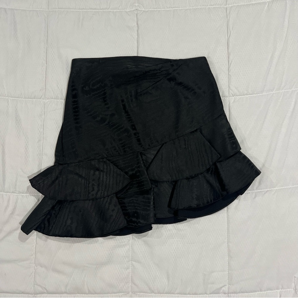 ZARA RUFFLED HIGH WAISTED MINI SKIRT